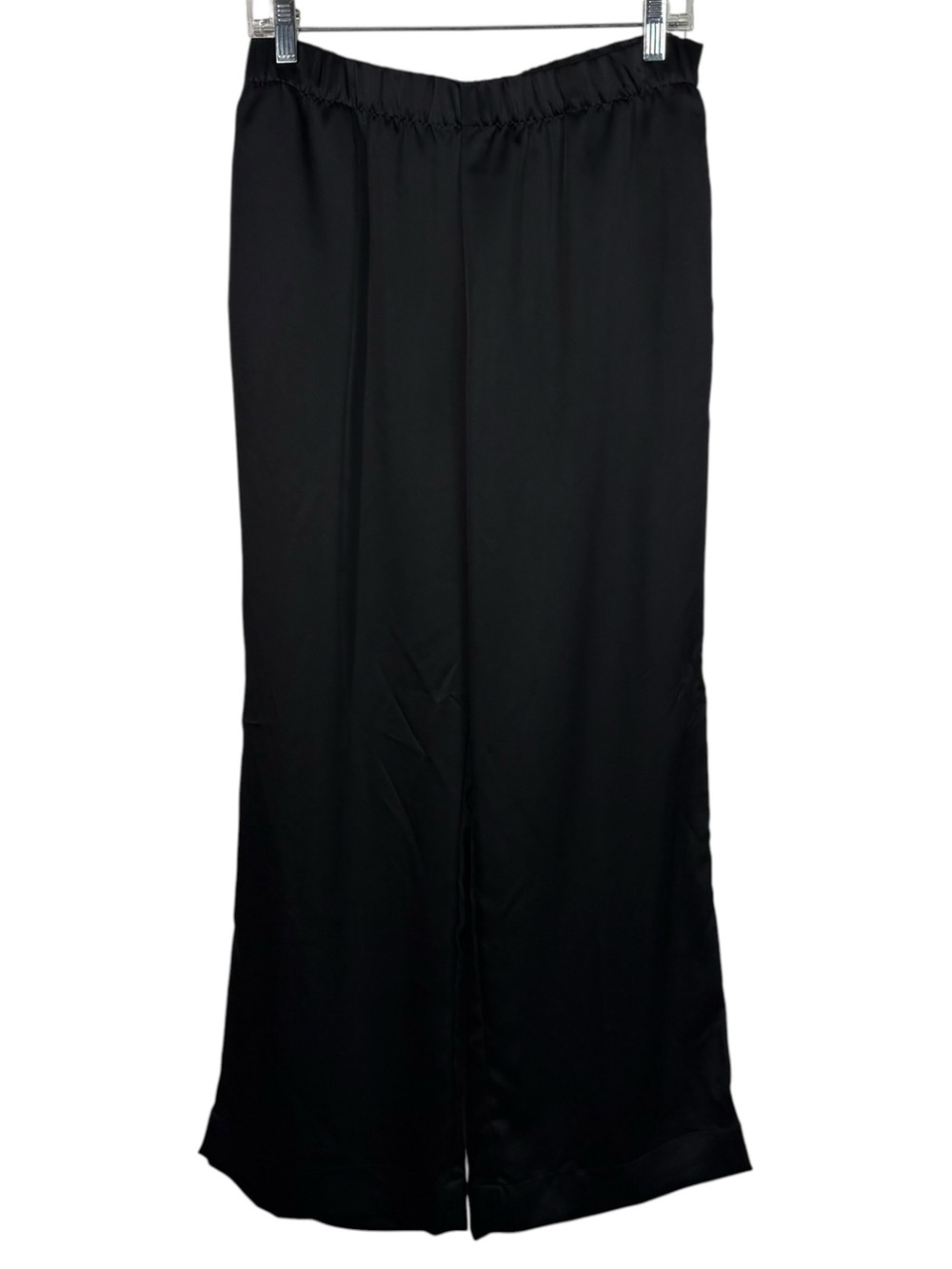 A New Day Target Black Silky Wide Leg Pull On Pants Pocket Comfort Office Career